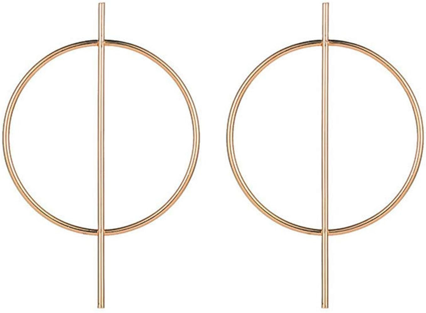 Geometric Circle Round Dangle Earrings Exaggerated Hollow Circle Link Stick Bar Drop Stud Earring... | Amazon (US)