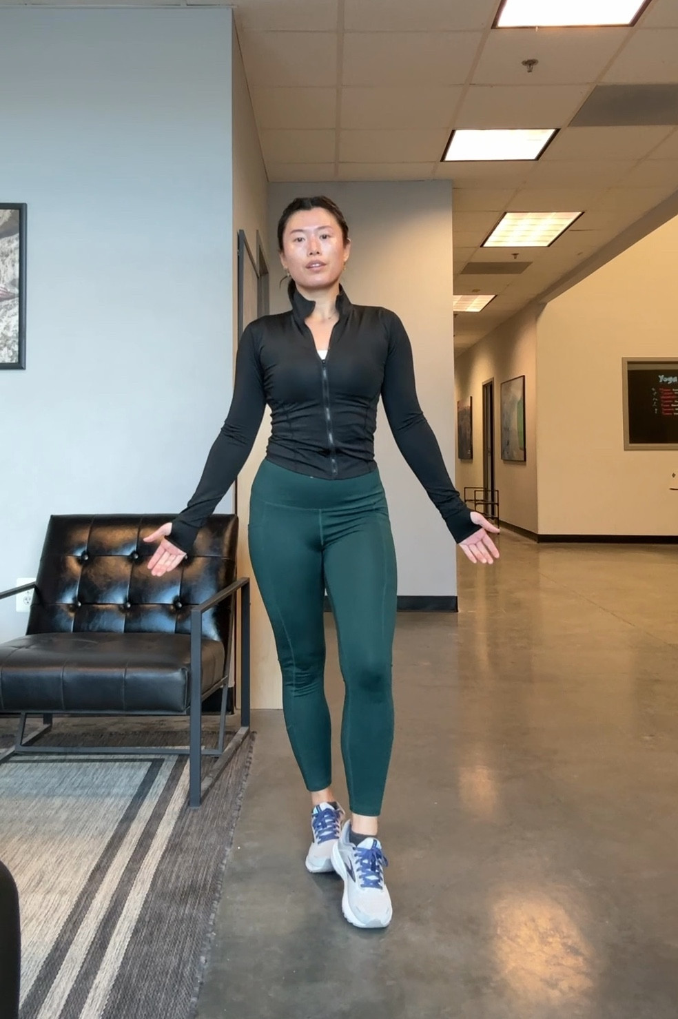 Running outfit check! Slim long sleeve zip up, workout bra, yoga pants, workout leggings, brooks running shoes

#LTKVideo #LTKfitness

#LTKActive