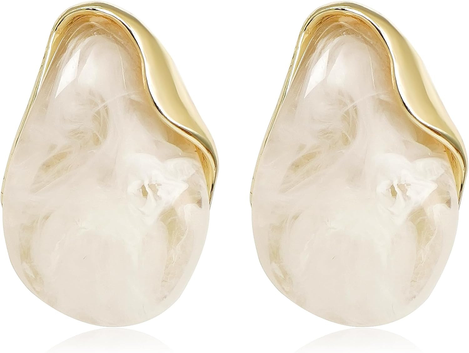 Acrylic Earrings for Women Irregular Resin Drop Earrings Metal Waterdrop Earring | Amazon (US)
