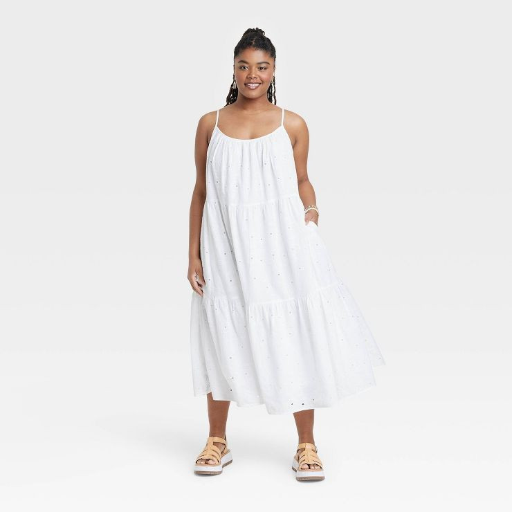 Women's Sleeveless Eyelet Tiered Dress - Universal Thread™ | Target