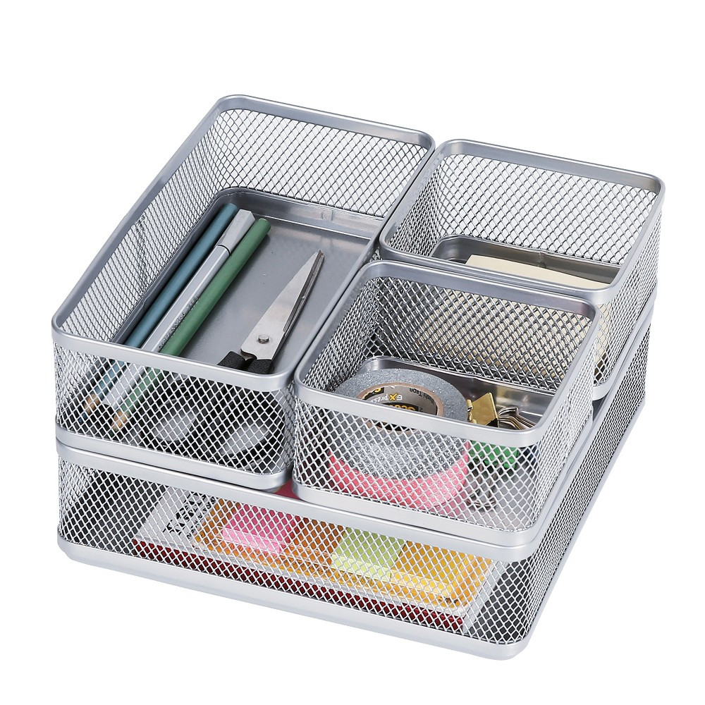 Mesh Desk Organizer Silver - Made By Design | Target