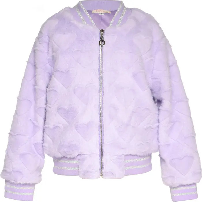Kids' Faux Fur Heart Bomber Jacket | Nordstrom
