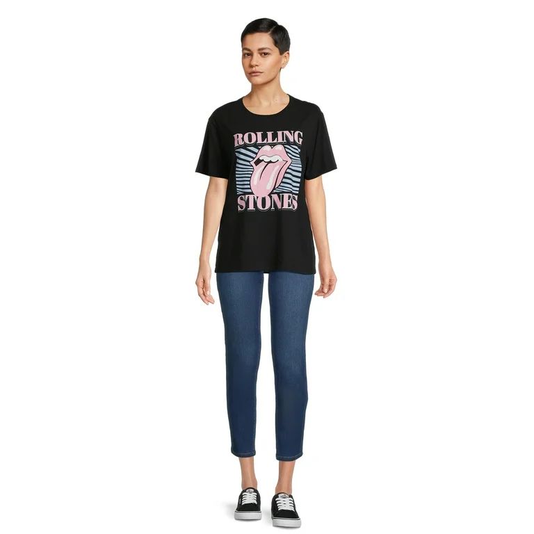 Time And Tru Women's Rolling Stones Graphic Band T-Shirt | Walmart (US)