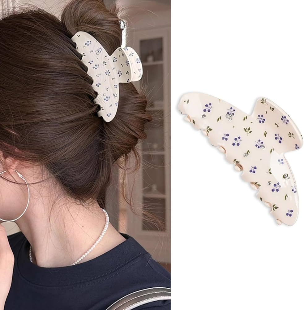 Hair Clip for Women Cherry Acrylic Claw Clip Fun Hair Accessories Summer Spring Flower Jaw Barret... | Amazon (US)