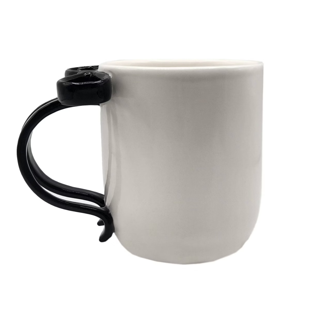 National Brand One Design Home 16 oz White Mug with Black Figural Bow Handle | Target
