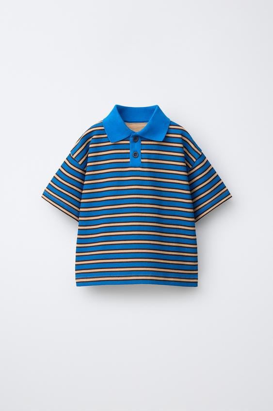 STRIPED TERRYCLOTH POLO SHIRT | Zara US