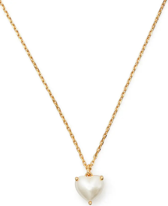kate spade new york my love june imitation pearl heart pendant necklace | Nordstrom | Nordstrom