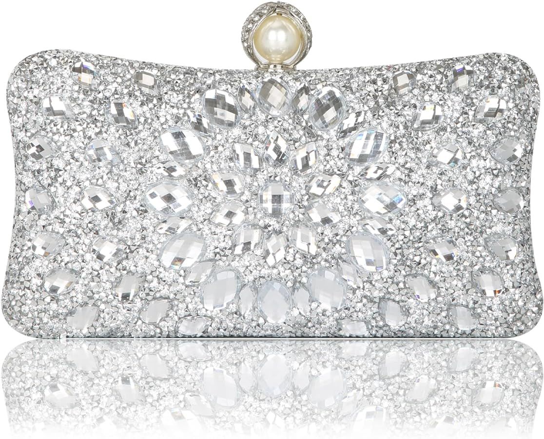 Women's Evening Bags Sparkly Rhinestone Clutch Purses Luxury Handbags | Amazon (US)