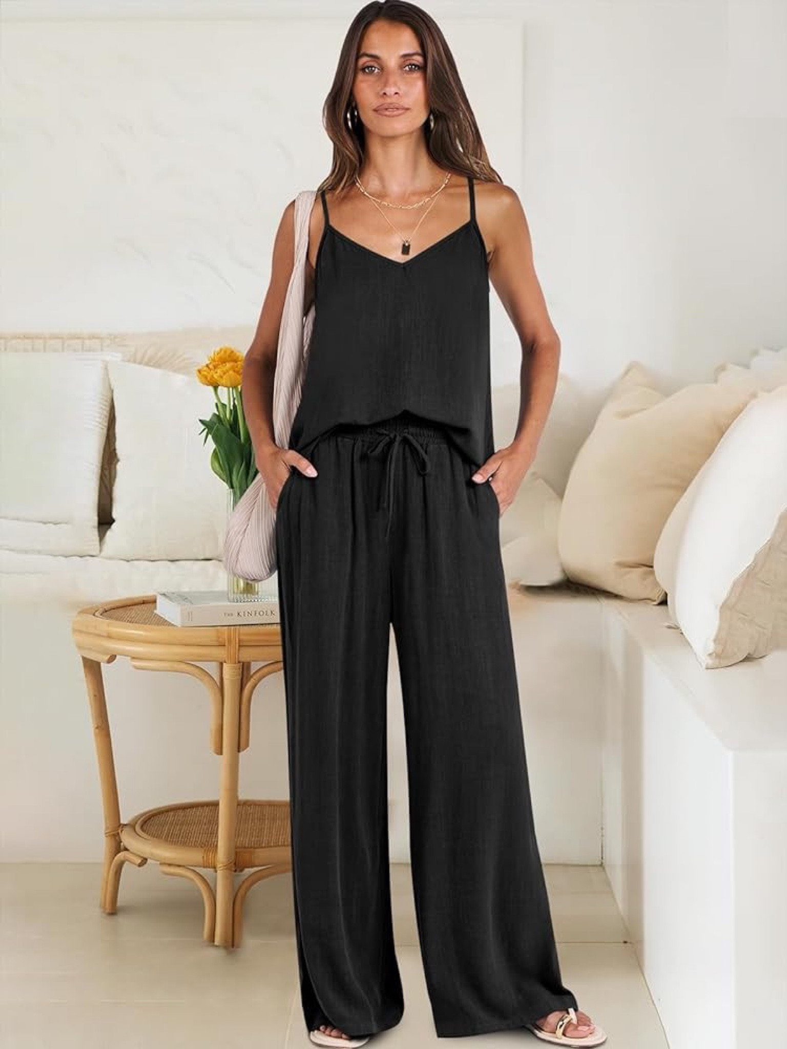 Beautiful 2 Piece Linen Lounge Set Casual Matching Pants Jumpsuit Summer Beach Travel Vacation..

#LTKTravel #LTKFindsUnder50 #LTKActive