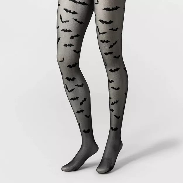 Women's Bat Sheer Halloween Tights - Hyde & EEK! Boutique™ Black | Target