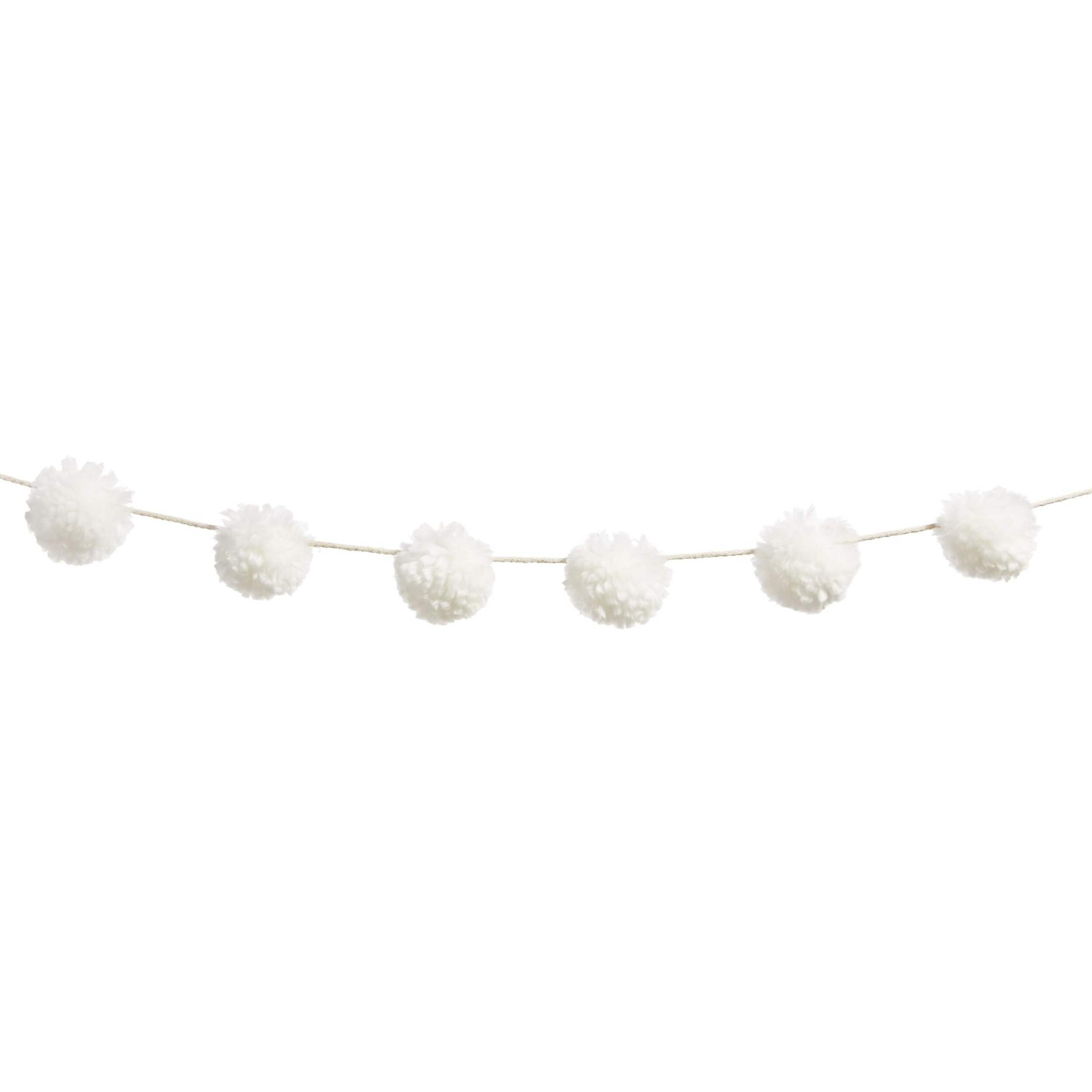 CANVAS White Collection Christmas Decoration POM-POM Garland, 6-ft | Canadian Tire