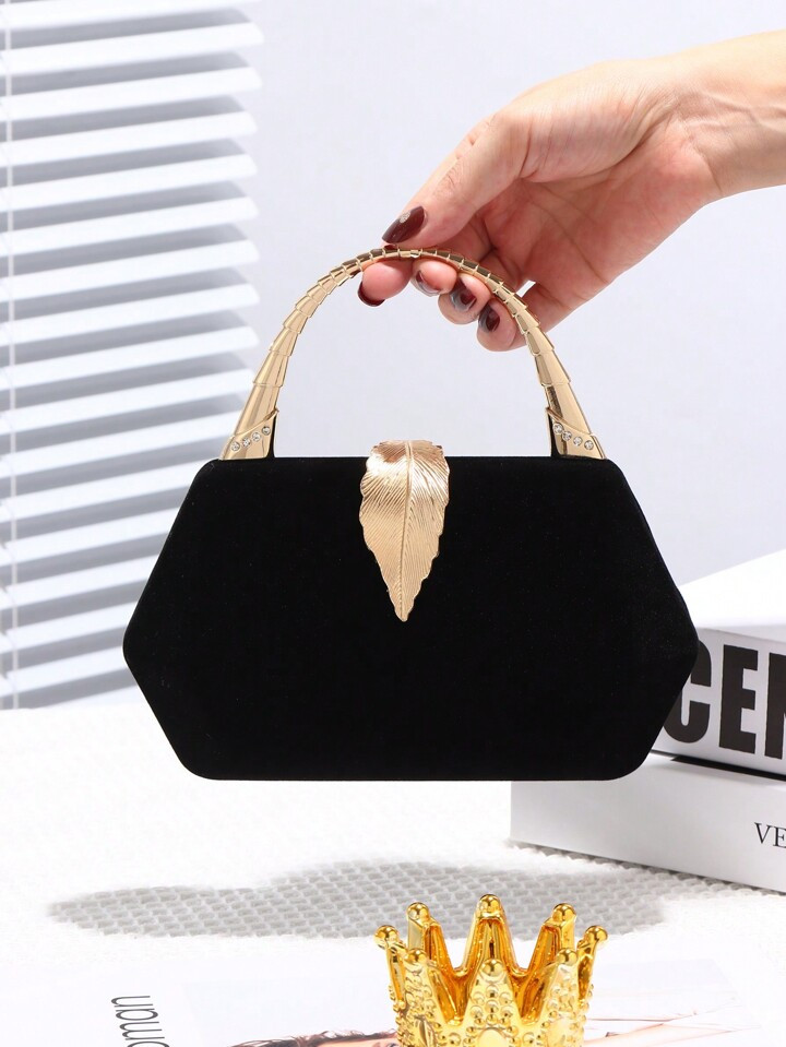 Evening Clutch Bag With Rhinestone Decorated Metal Wrist Strap, Fashionable Square Small Purse, S... | SHEIN