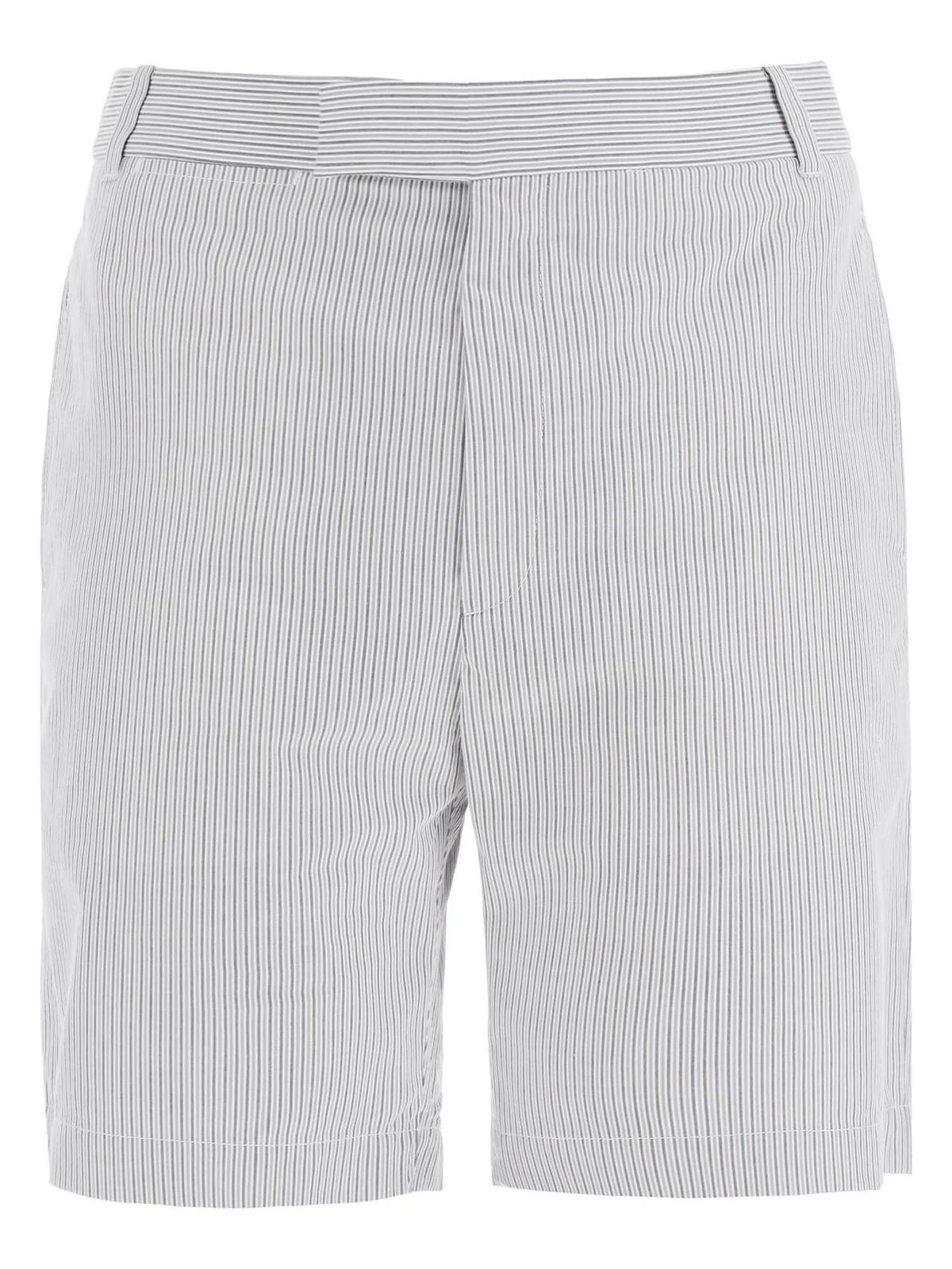 Thom Browne Men's Striped Cotton Bermuda Shorts For Men in Grigio | Size 1 | MTU321UF0591 | LOZURI