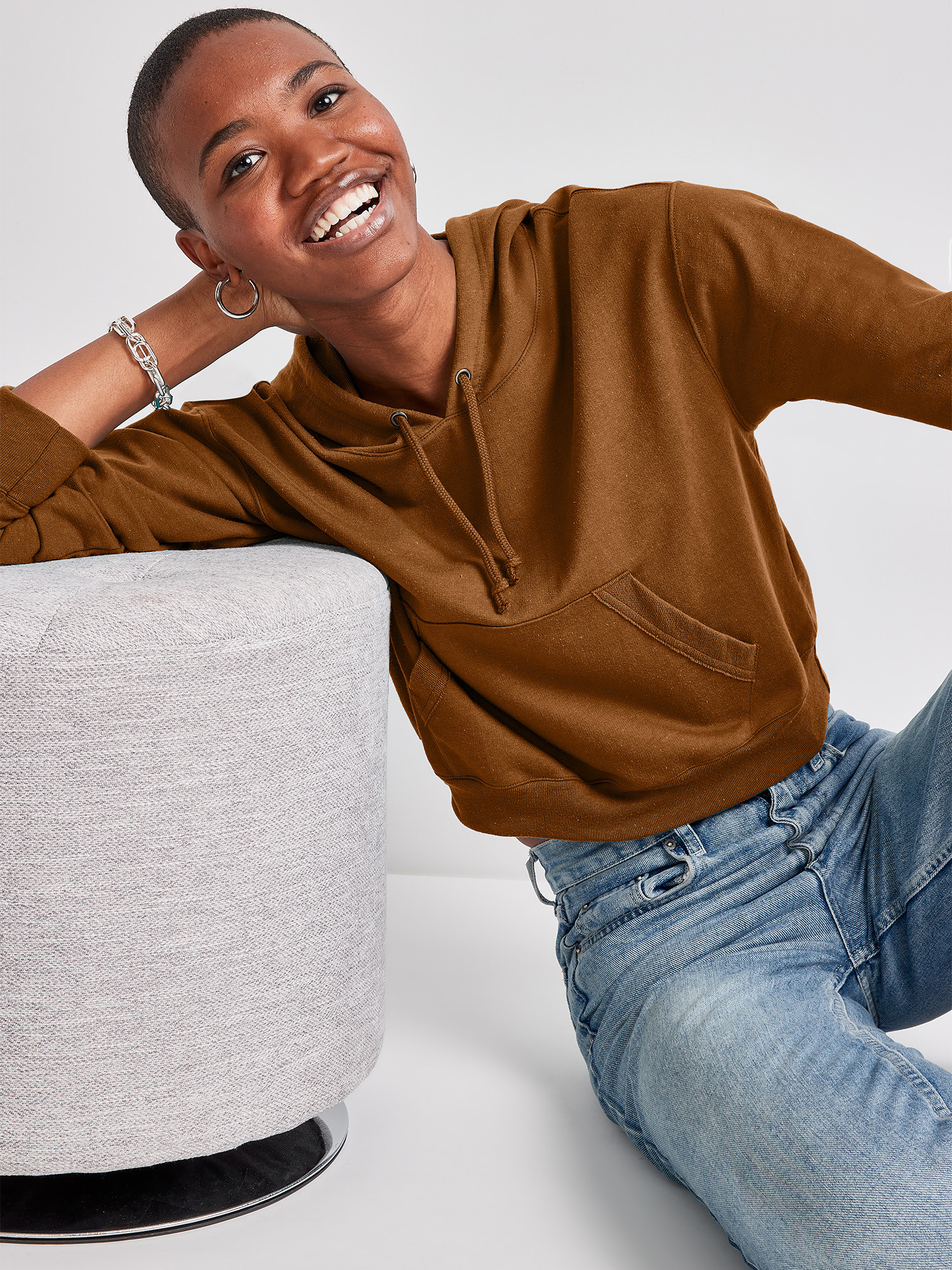 Hanes Originals Women’s French Terry Cropped Hoodie, Sizes XS-2XL | Walmart (US)