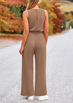 PRETTYGARDEN Womens Jumpsuits Summer Casual One Piece Outfits Sleeveless Wide Leg Long Pants Romp... | Amazon (US)