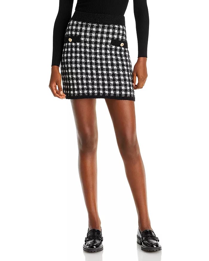 AQUA Checkered Knit Mini Skirt - 100% Exclusive Back to Results -  Women - Bloomingdale's | Bloomingdale's (US)