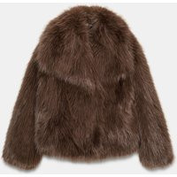 Zara - Zw Collection Faux Fur Short Coat - Women - Brown - Women | Zara US