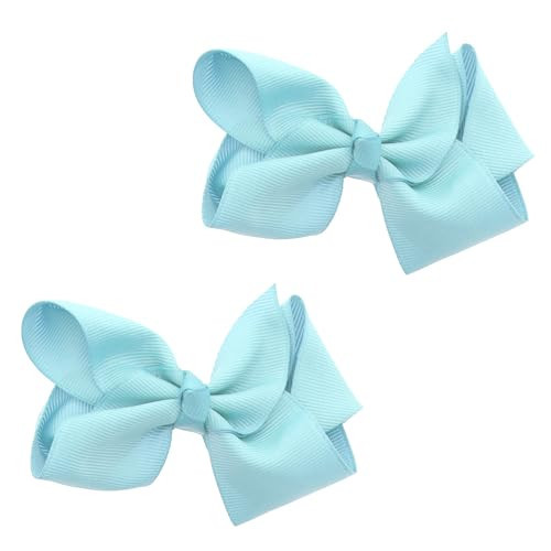 3 Inch Grosgrain Bow for Little Girls- Set of 2 (Pale Blue) | Amazon (US)
