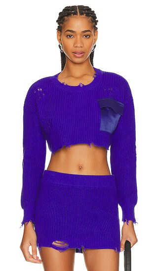 SER.O.YA Cropped Devin Sweater in Purple. - size L (also in M, S, XS) | Revolve Clothing (Global)