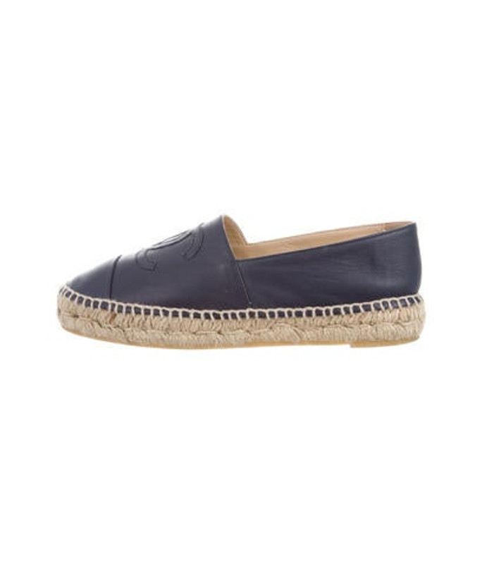 Chanel Lambskin CC Espadrilles Navy Chanel Lambskin CC Espadrilles | The RealReal