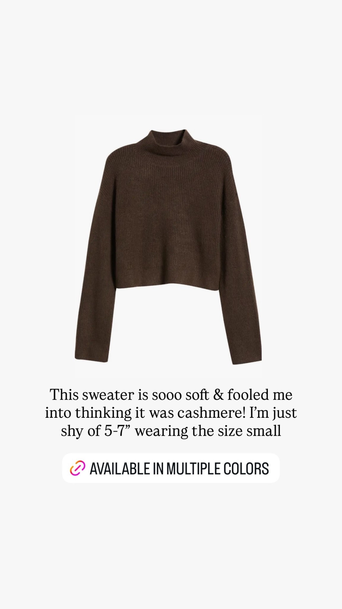 This sweater is sooo soft & fooled me into thinking it was cashmere! I'm just shy of 5-7" wearing the size small

#LTKStyleTip #LTKBeauty #LTKSeasonal