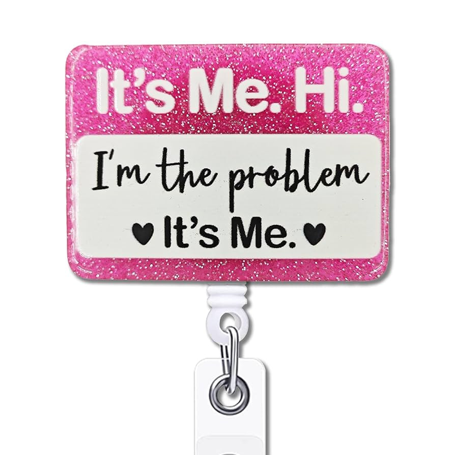 YAZMEEN Funny Retractable Badge Reel with Alligator Clip It's Me Hi I'm The Problem It's Me ID Ca... | Amazon (US)