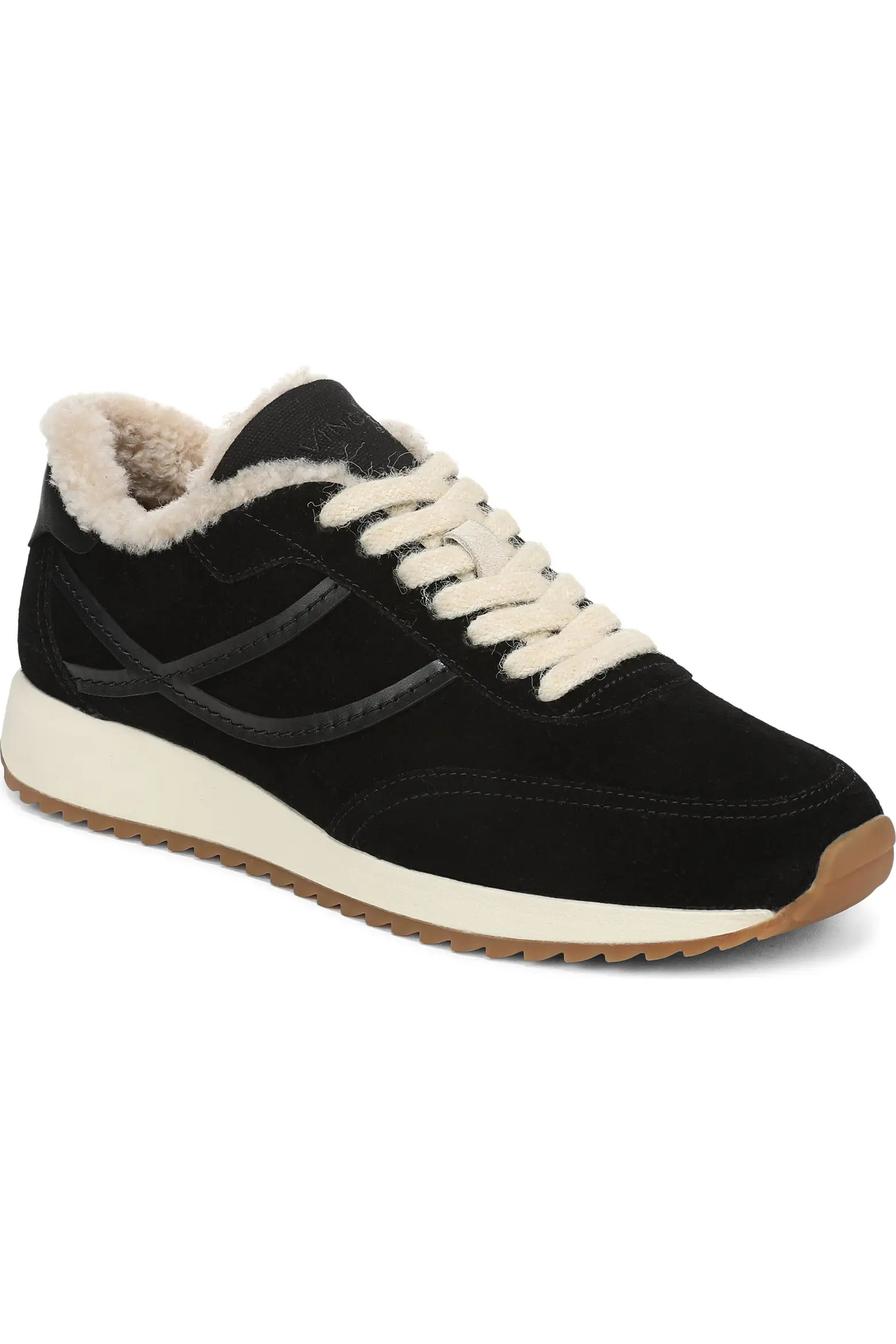 Vince Santa Monica Genuine Shearling Trim Sneaker (Women) | Nordstrom | Nordstrom