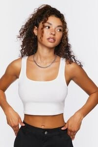 Cotton-Blend Cropped Tank Top | Forever 21 | Forever 21 (US)