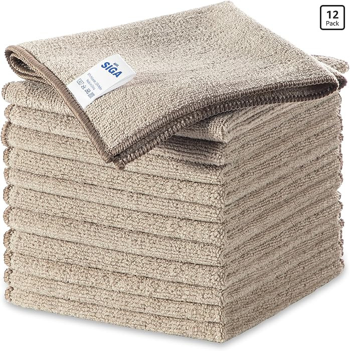 MR.SIGA Microfiber Cleaning Cloths, Streak Free Microfiber Towels, 12 Pack | Amazon (US)