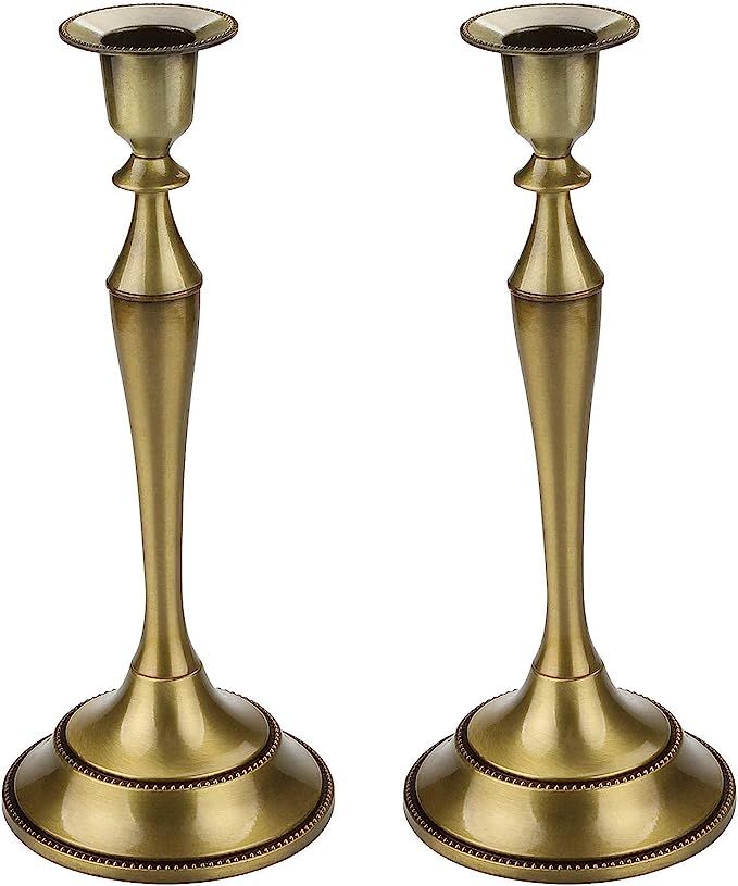 CBTONE Metal Taper Candle Holder Set of 2 Bronze Candlestick Holder Candelabra Candle Stand for W... | Amazon (US)
