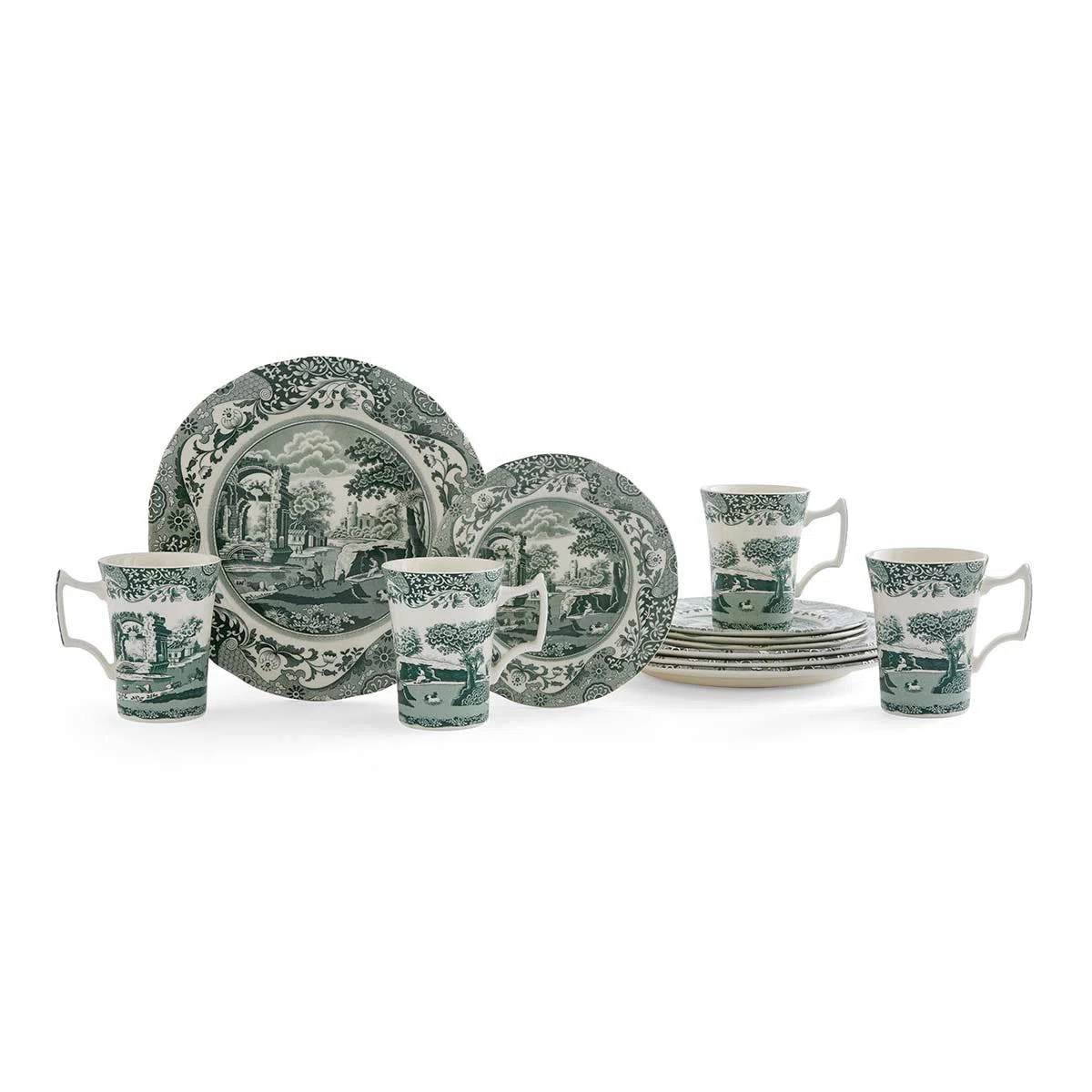 Heritage Green Italian 12-Piece Dinnerware Set | Perigold