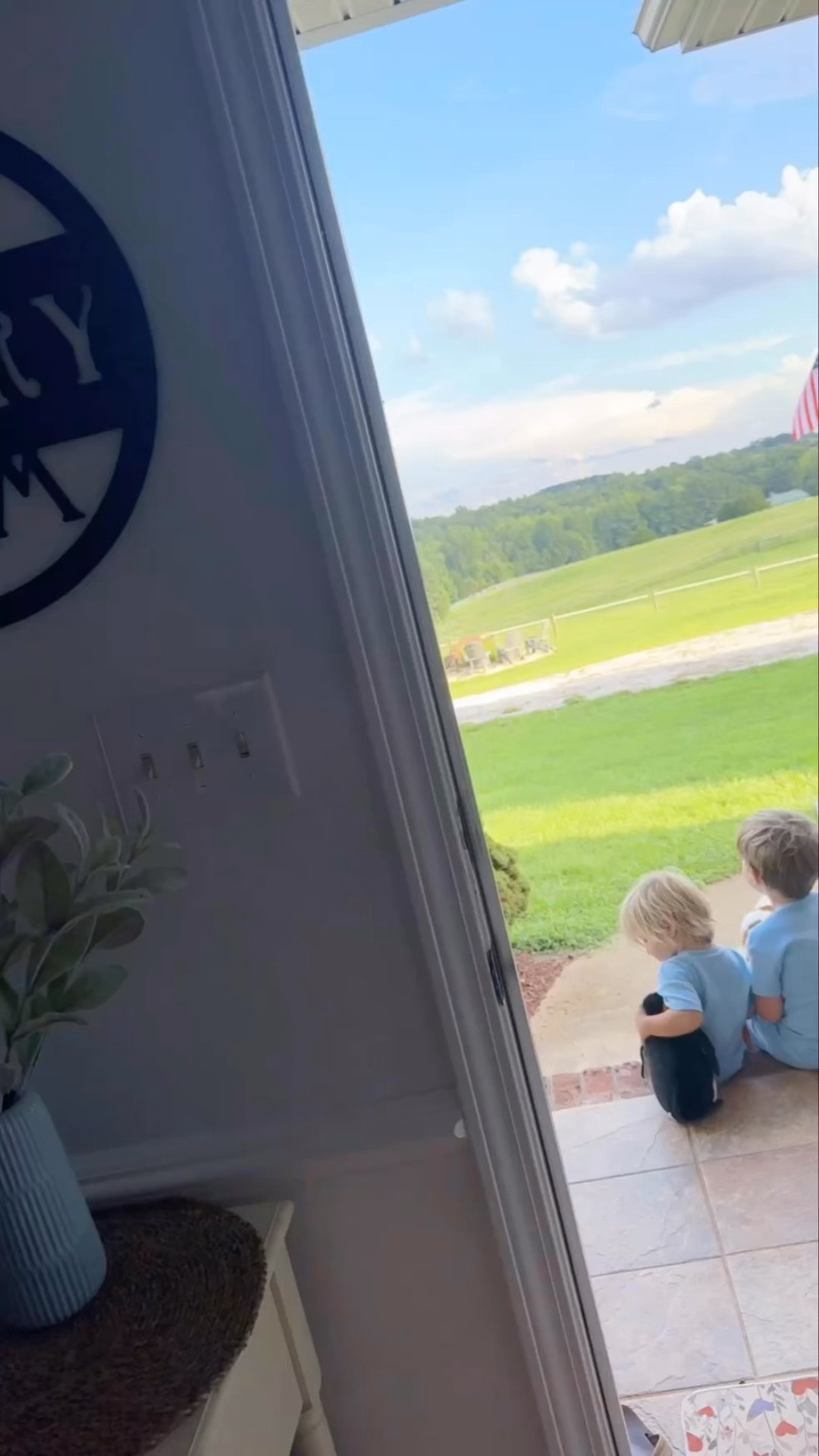 POV: you’re five and two years old waiting on the farmhouse front porch for daddy to get home from work on a summer friday night  and there’s a rainbow in the sky and pizza for dinner……. life is GOOD !!!