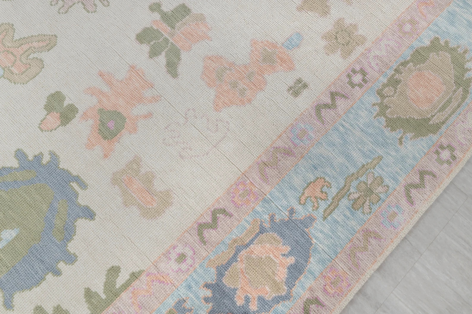 Cream Light Blue Premium Hand Knotted Modern Oushak Rug Premium Wool Hand Knotted Turkish Inspire... | Etsy (US)