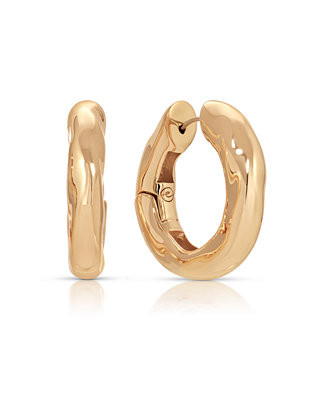 Gold Plated Molten Hoop Earrings | Macy's