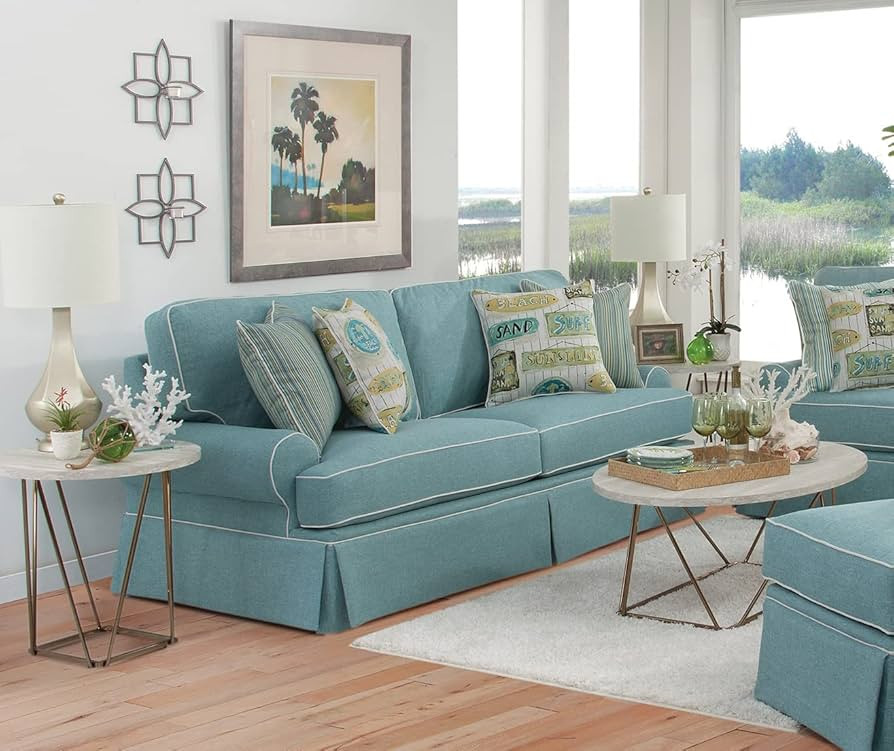 American Furniture Classics 8-040M-S275A Coastal Aqua Series Sleeper Sofa | Amazon (US)