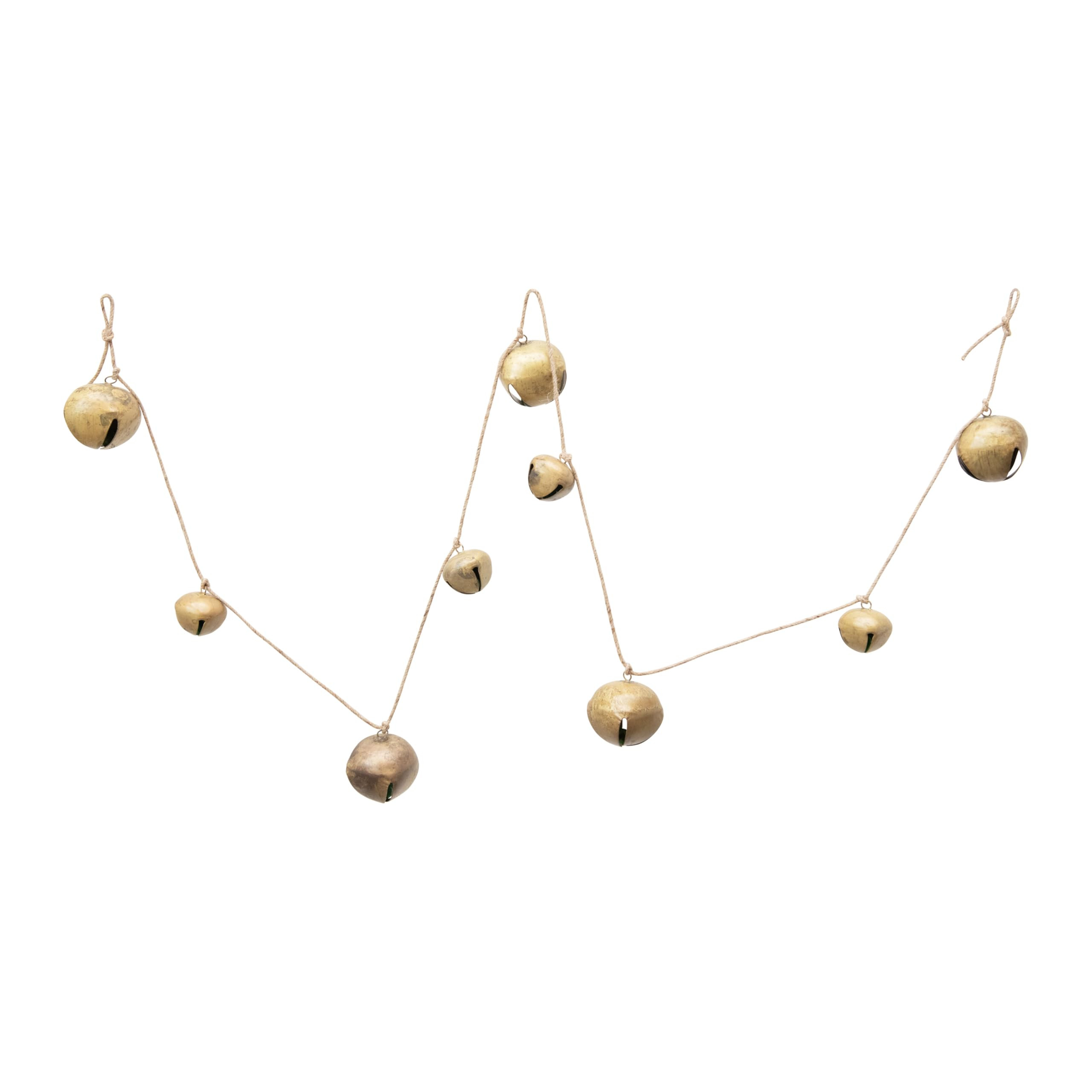 Creative Co-Op 76" L Metal Jingle Bell Garland, Gold Finish | Amazon (US)