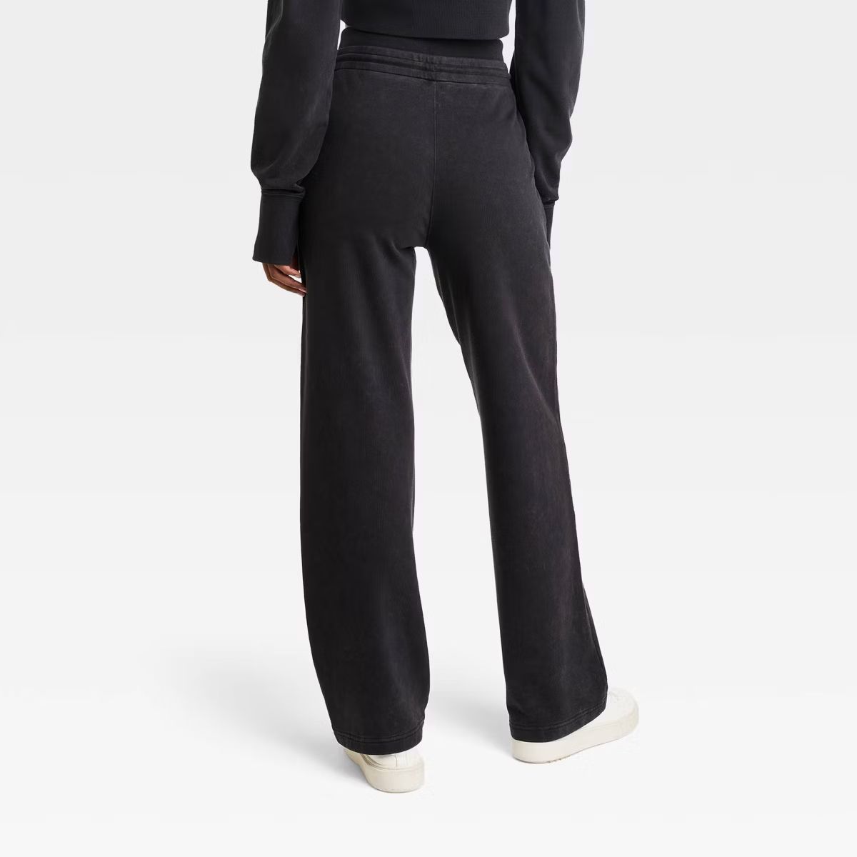 Women's High-Rise Open Bottom Fleece Pants - JoyLab™ Black M | Target