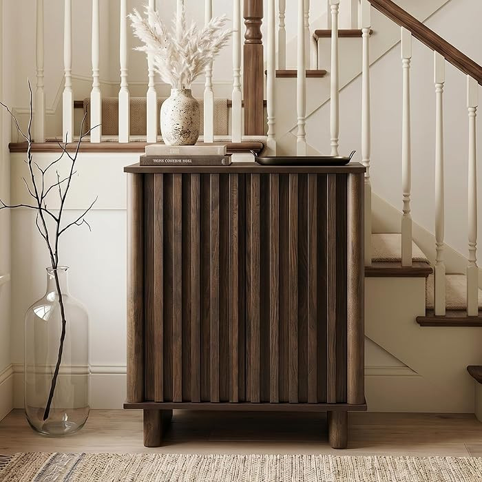 Walnut Sideboard Buffet Cabinet with Storage, 23.6" Fluted Floor Cabinet | Amazon (US)