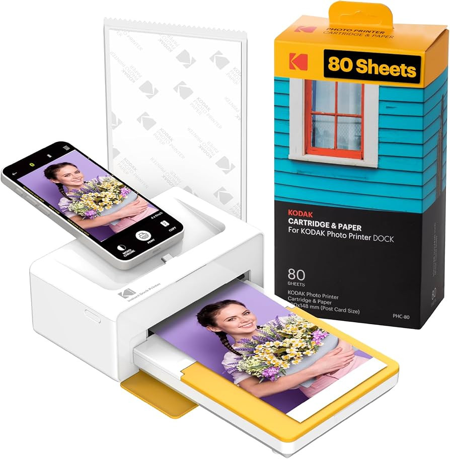 KODAK Dock Plus 4PASS Instant Photo Printer, 4x6” Portable Picture Printer, Bluetooth & Dock 2-... | Amazon (US)