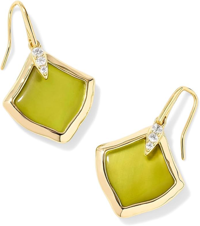 Kendra Scott Womens Joelle Drop Earrings Gold Chartreuse Green Mother Of Pearl One Size One Size | Amazon (US)