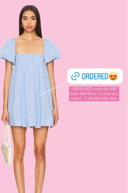 _______ OBSESSED with this $88 baby doll dress. Comes in 3 colors - I did the baby blue