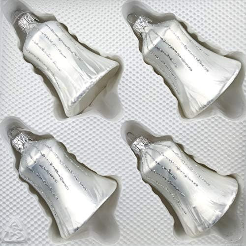4 Handmade Christmas Ornaments “White Silver Drops” – Bells | Amazon (US)
