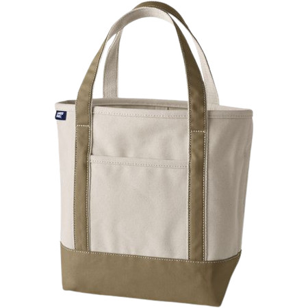 Medium Natural 5 Pocket Open Top Canvas Tote Bag | Lands' End (US)