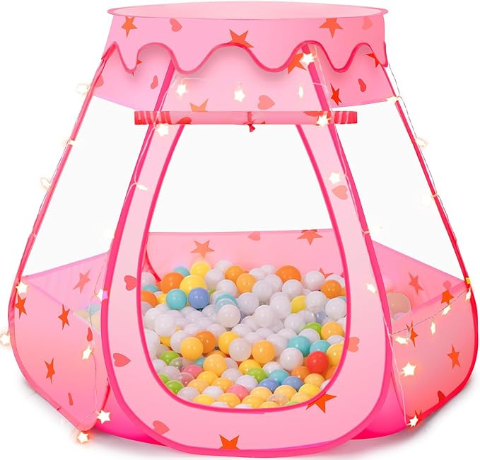 Pop Up Princess Tent with Star Lights, Toys for 1 2 3 Year Old Girl Birthday Gifts, Baby Ball Pit... | Amazon (US)