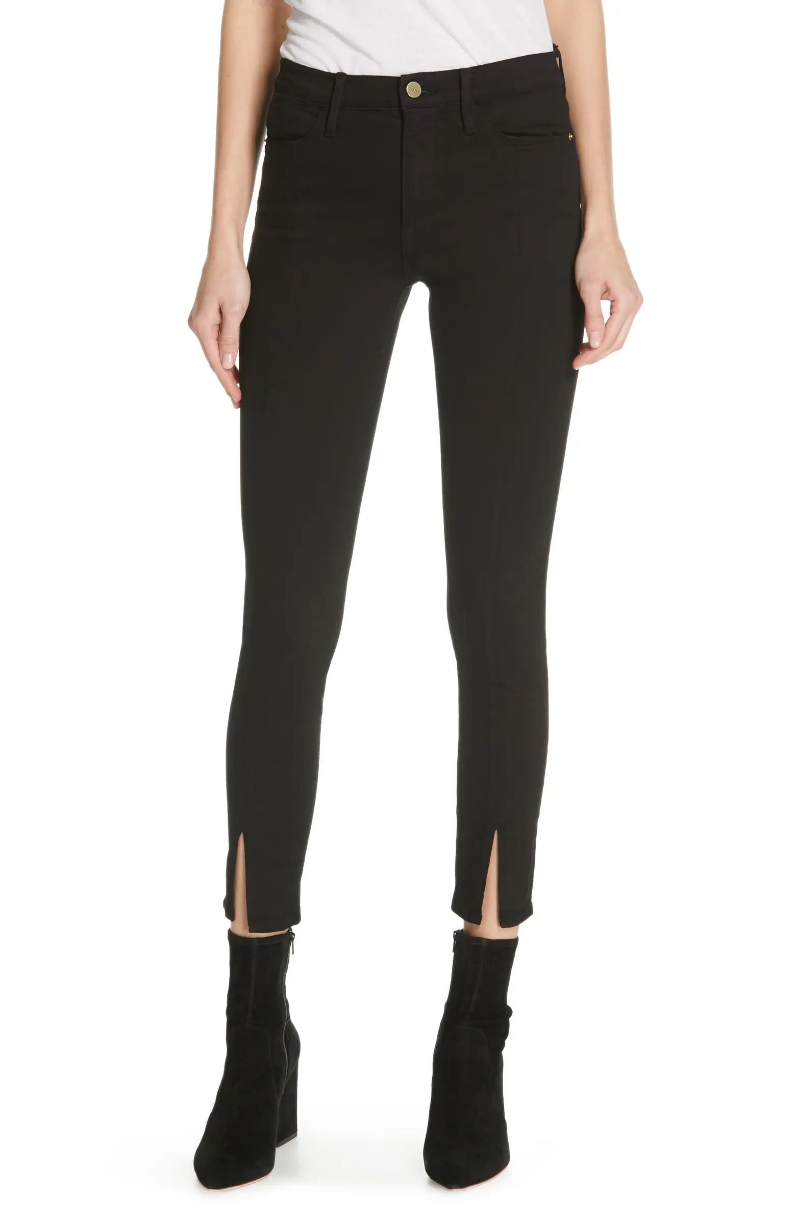 Le High Skinny Front Split High Waist Jeans | Nordstrom