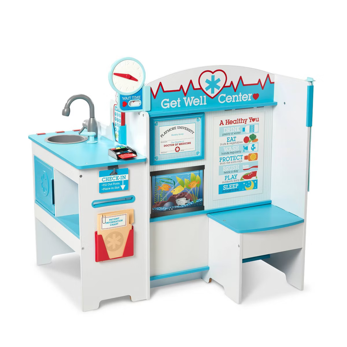 Melissa & Doug Wooden Get Well Doctor Activity Center - Waiting Room, Exam Room, Check-In Area: P... | Target