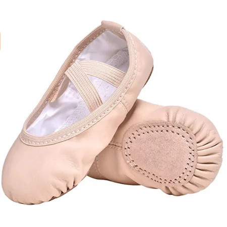 Girls Canvas Ballet Slippers Flats Leather Soles Dance Shoes | Walmart (US)