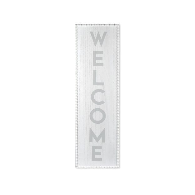 11.8" x 40" Welcome Beaded Leaner Wall Sign White - Prinz | Target