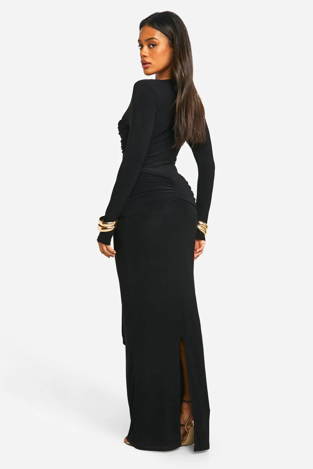 Ruched Twist Detail Maxi Dress | Boohoo.com (UK & IE)