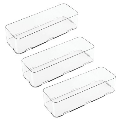 iDesign Interlocking Plastic Drawer Organizer - Set of 3 - Clear | Target